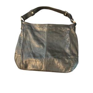 Black Leather Borse in Pelle Shoulder Crossbody Bag Italy Silver Tone Hardware